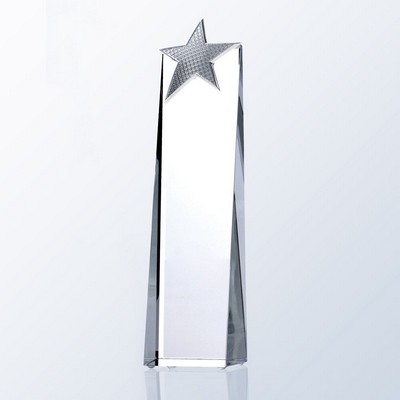 Metal Star Tower Optic Crystal Award - Large