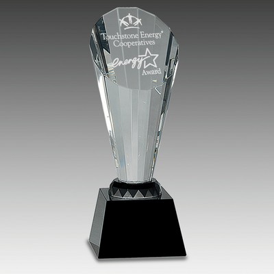 Crystal Faceted Rising Spire on Base