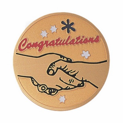 2" Congratulations Etched Enameled Medallion Insert Disc