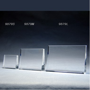 Rectangular Upright Standing Crystal Trophy - Large Size (Sand Blasting)