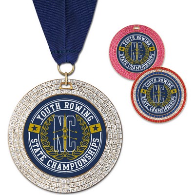 GGM Full Color Medal w/Grosgrain Neck Ribbon (2¾")