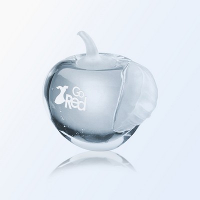 Frosted Leaf Molten Glass Apple