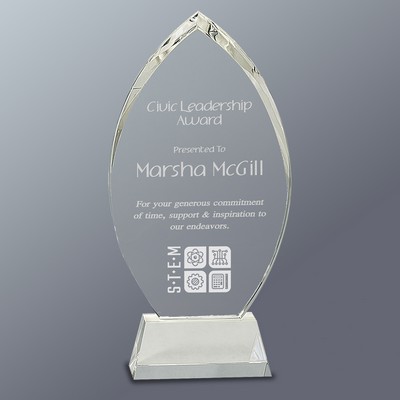 Crystal Oval on Clear Slanted Base, 5"x10-1/4"H