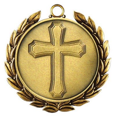 Regency Stock Medal w/ Wreath (Cross) 2 3/4"