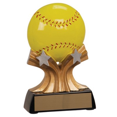 5" Softball Shooting Star Resin Trophy