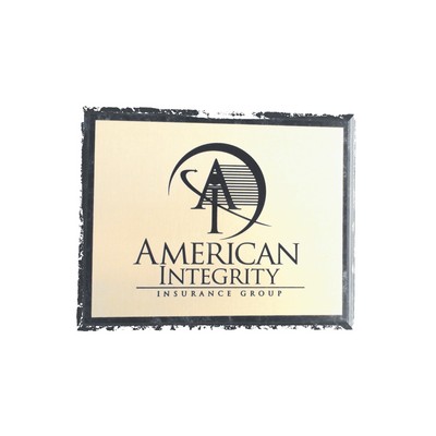 Black Marble Finish Plaque w/Gold or Silver Plate (5"x7")