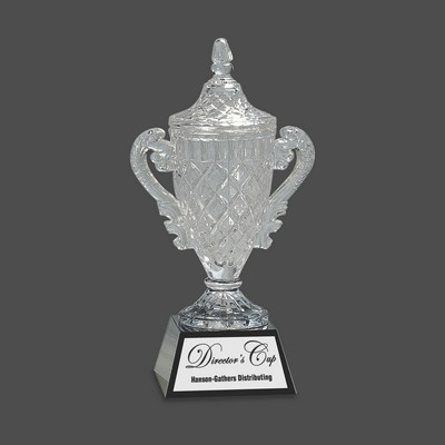 Crystal Cup Award on Black Pedestal Base (12¾")
