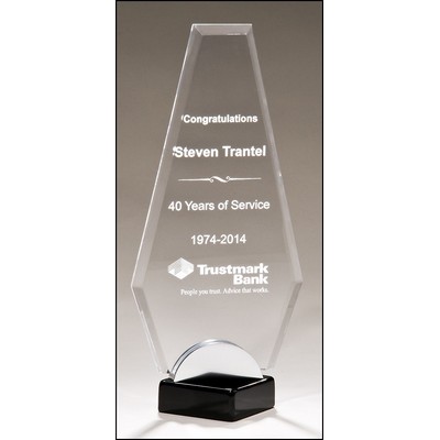 Flame Series Acrylic Award w/Black & Silver Metal Base (4.5"x 7.75")