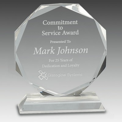 Crystal Octagon on Pedestal Base