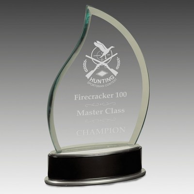 Jade Flame Glass w/ and Piano Finish Base