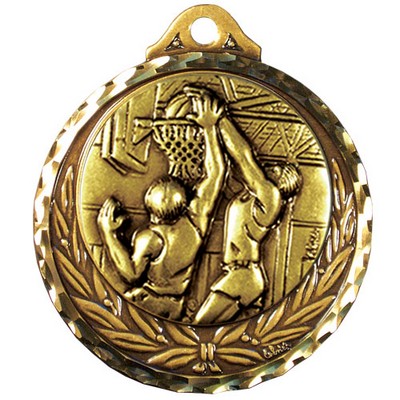 Stock Diamond Struck Medal (Basketball Male) 2 3/4"