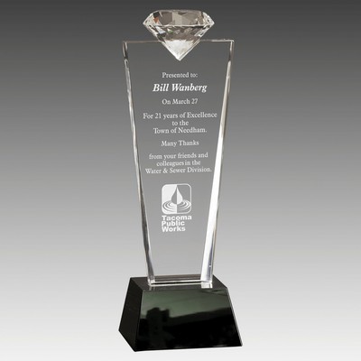 Crystal Diamond Top Award on Pedestal Base