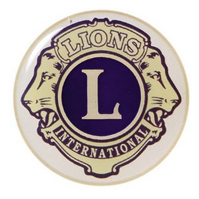 2" Lions Club Mylar Medallion with Clear Epoxy Dome