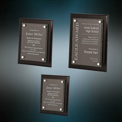 Black Finish Floating Acrylic Paque (Large)