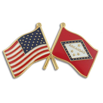 Arkansas & USA Flag Pin