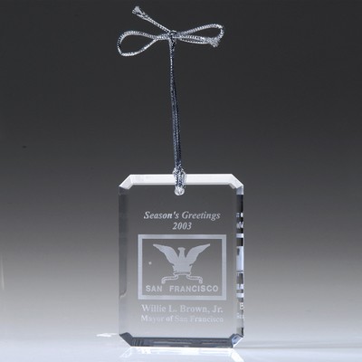 Rectangular Optic Crystal Ornament