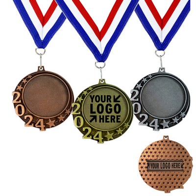 2024 Alloy Gold Silver Copper Medallions with Ribbon