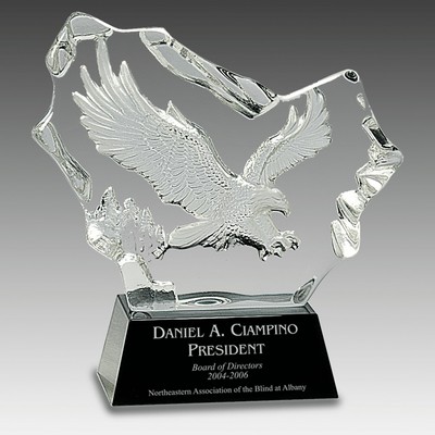Crystal Carved Eagle on Base