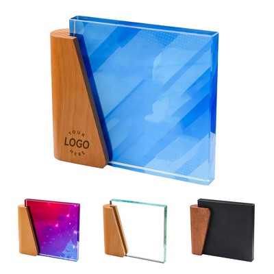 Clear Crystal Wood Trophy