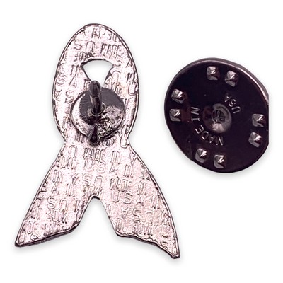 Gray Awareness Ribbon Lapel Pin