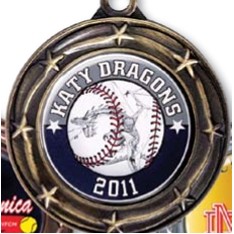 QUIKTURN Stars Medallion with Full Color Round Insert - 5 Day Production (3")