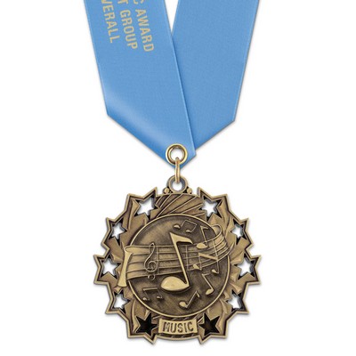 Music TS Medal w/Satin Neck Ribbon (2¼")