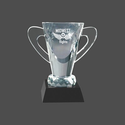 Crystal Cup Award on Black Pedestal Base (6½")