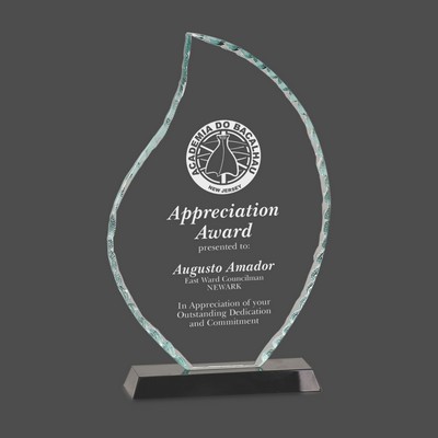 Flame Facet Glass Award on Black Base (10½")