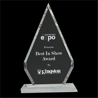 Crystal Diamond Award on Clear Pedestal Base (10¾")