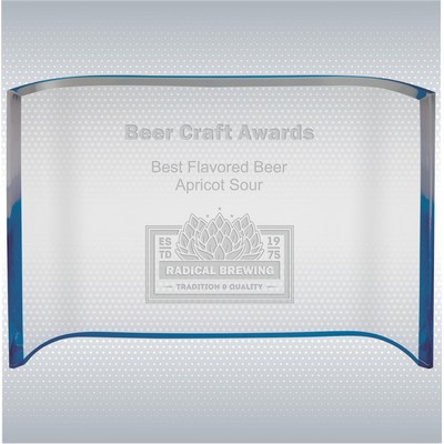 5" x 7" Blue Acrylic Crescent Award