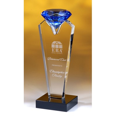 Blue Diamond Tower Optic Crystal Award (3¾"x 10")