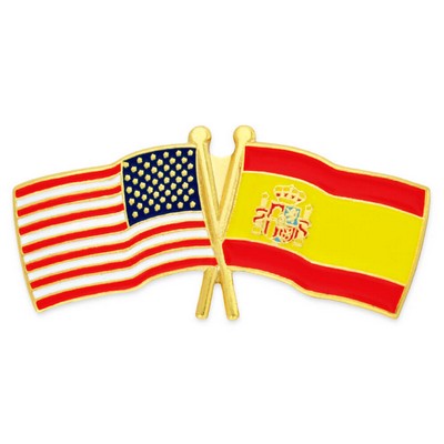 USA & Spain Flag Pin