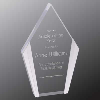 4.75" x 7.5" Silver Diamond Acrylic Award