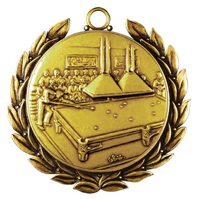 Regency Stock Medal w/ Wreath (Billiard Table) 2 3/4"