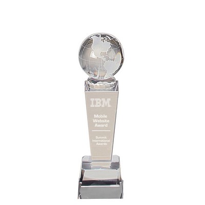 8 3/4" Galaxy Clear Crystal Globe Tower