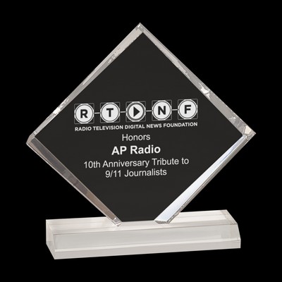 Clear Diamond Jewel Beveled Acrylic Blank Award (5"x5")