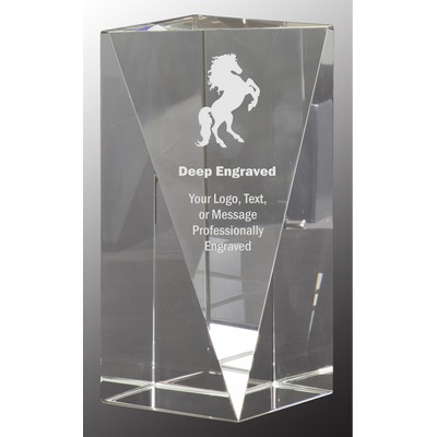 7" Crystal Triangle Front Pillar Award