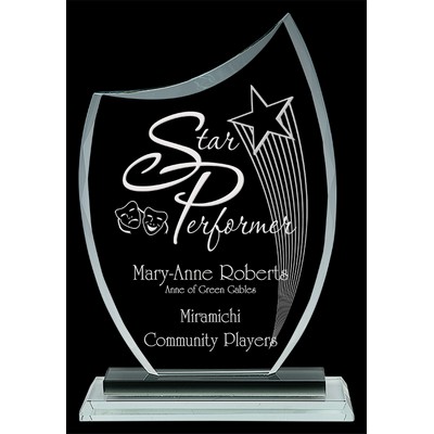 Munich award with Clear and Smoked Glass - 5" x 7-5/8"