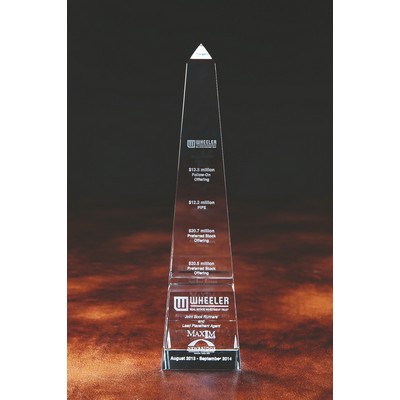 8" Crystal Grooved Obelisk Award