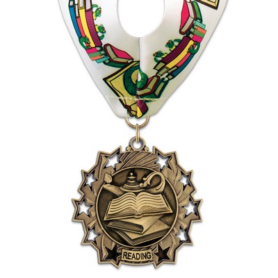 Reading TS Medal w/Stock Millennium Neck Ribbon (2¼")