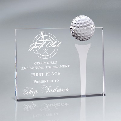 Crystal Wedge Billboard with Golf Ball and Tee
