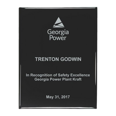 Black High Gloss Color-Fill Plaque - Square Corners (9"x12")