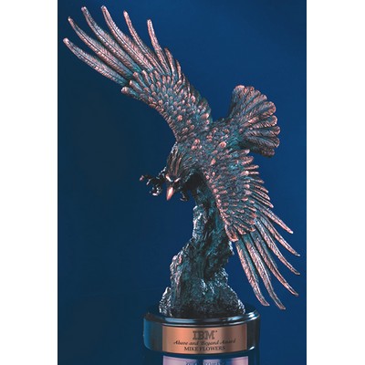 Bronze Finish Eagle w/ Spread Wings on Base