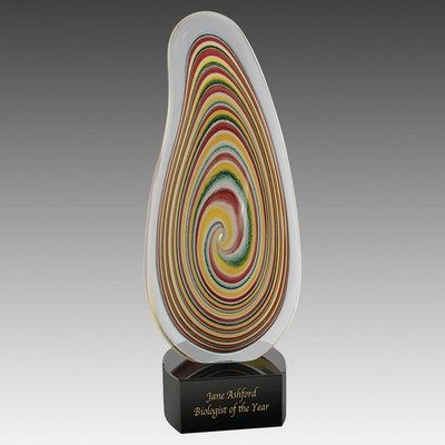 Multi Color Flat Swirl Art Glass