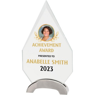 8.25" Personalized Glass Plaque for Awards and Trophies
