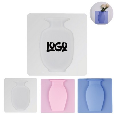 Reusable Wall-Mounted Silicone Flower Vase for Home Decor