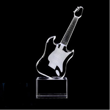Crystal Guitar Music Award (Sandblasted)