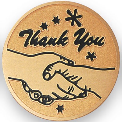 2" Thank You Etched Enameled Medallion Insert Disc