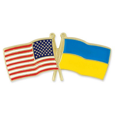 USA & Ukraine Flag Pin