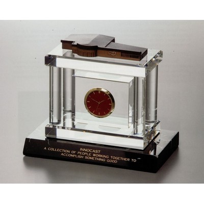 Custom Bronze Lead Crystal Marble Clock